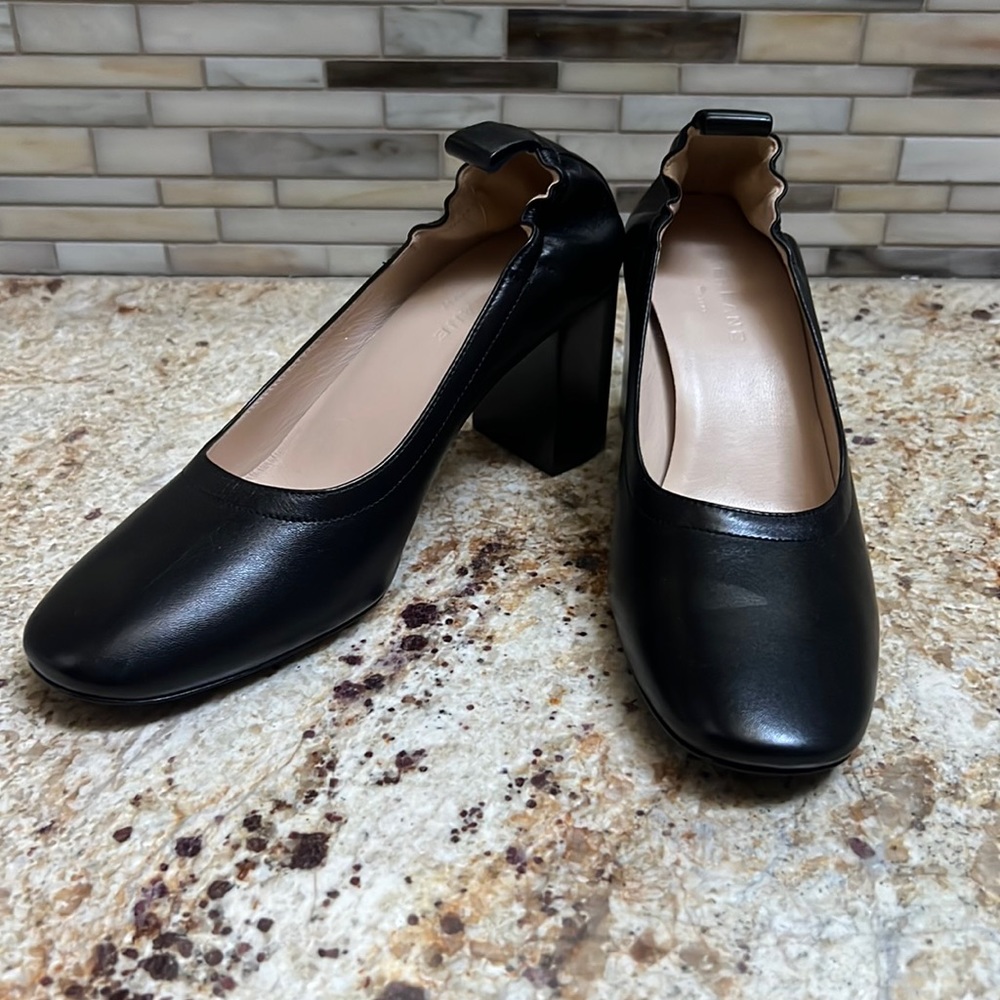 Everlane Black Block Heel Pumps